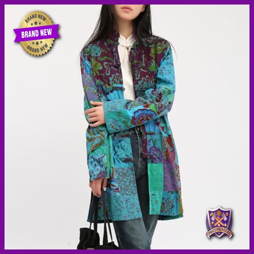Lightweight Patchwork Jacket, Boho Floral Coat, L… - image 3